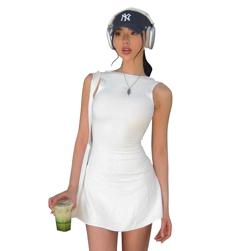Damen figurbetontes Minikleid mit schmalem Ausschnitt Sovae
