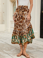 Damen Boho-Rock mit lässigen Rüschen Sovae