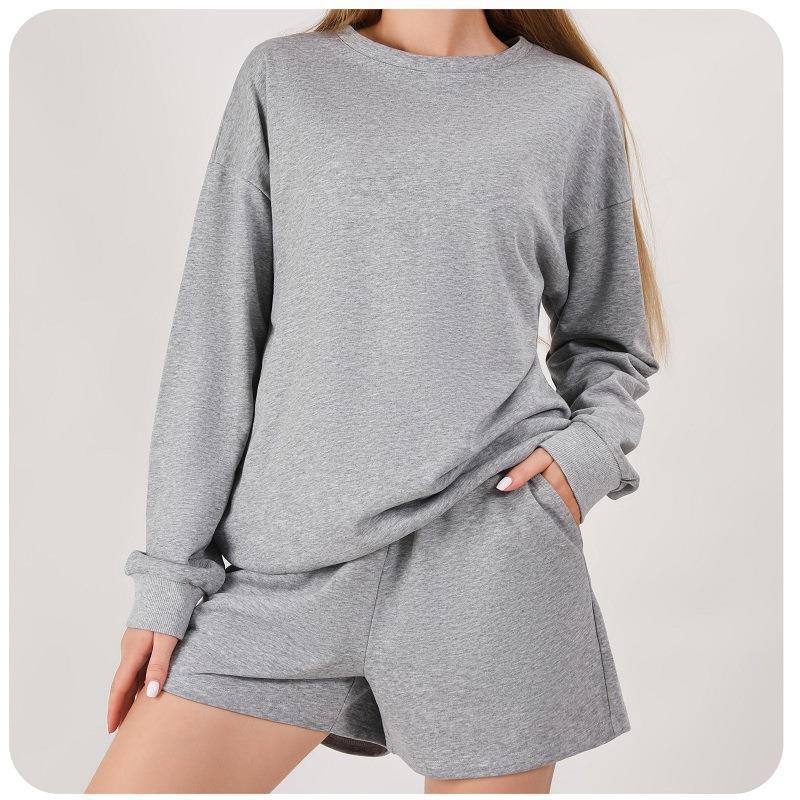 Damen lässiges Sweatshirt und Shorts Set Sovae