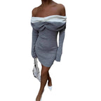 Damen Schmeichelhaftes Minikleid mit abnehmbaren Trägern Sovae