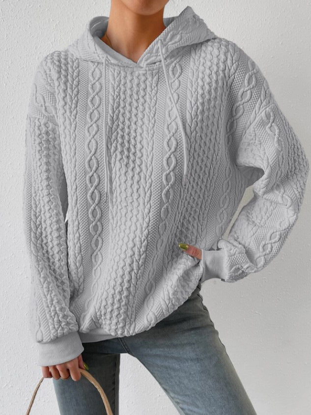 Damen Kuscheliger Strickpullover mit Kapuze Sovae