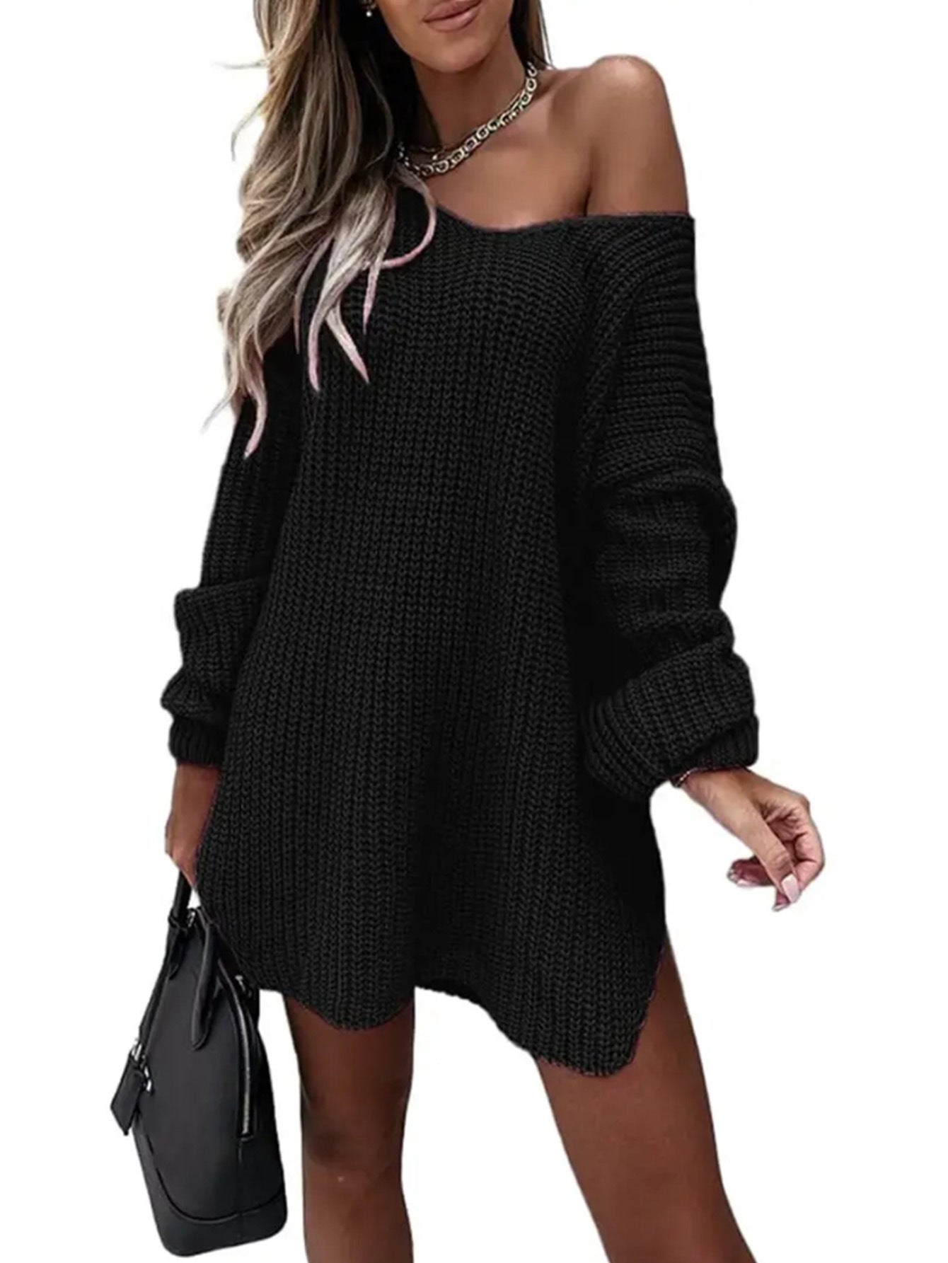 Damen Oversize Strickpullover Sovae