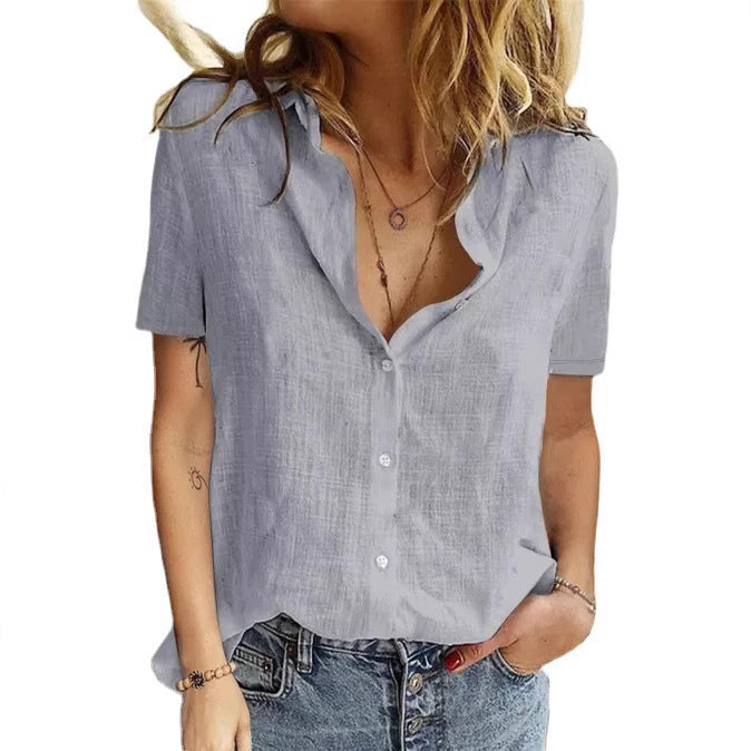 Damen Leichte Freizeit-Leinenbluse Sovae