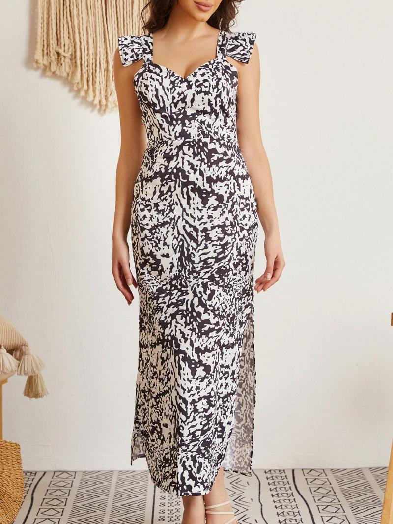 Damen Elegantes Maxikleid mit Rüschendetails Sovae