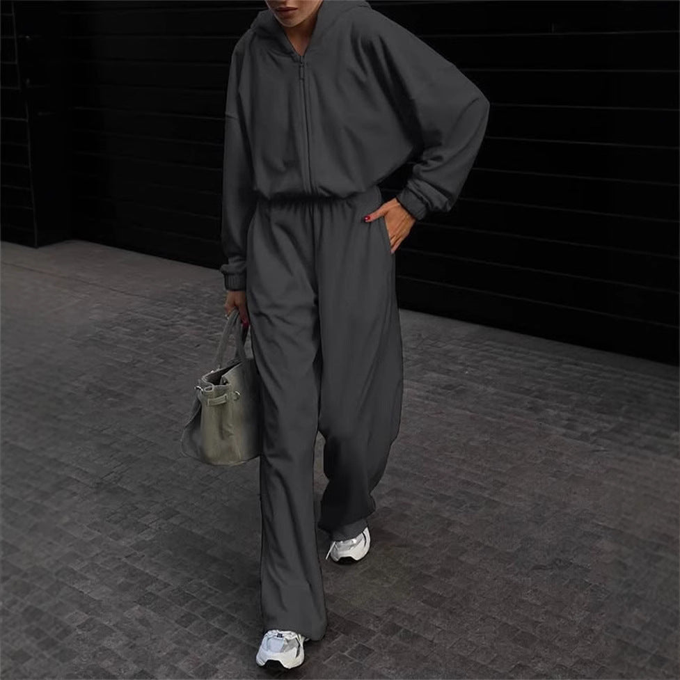 Damen Gemütlicher Fleece-Jumpsuit mit praktischen Taschen Sovae