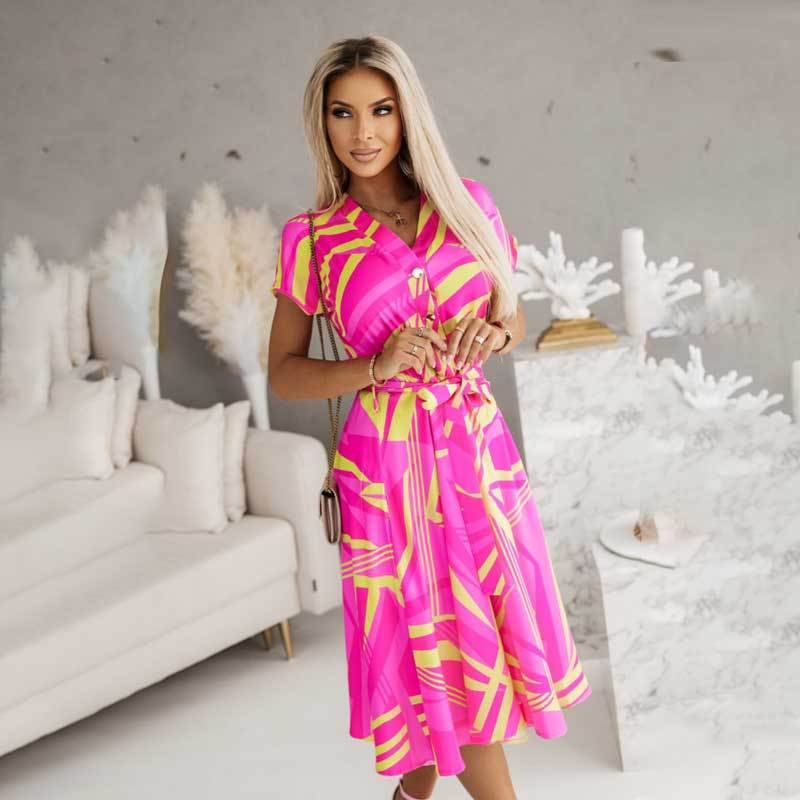 Damen Elegantly Tailored Floral Midi Dress Sovae
