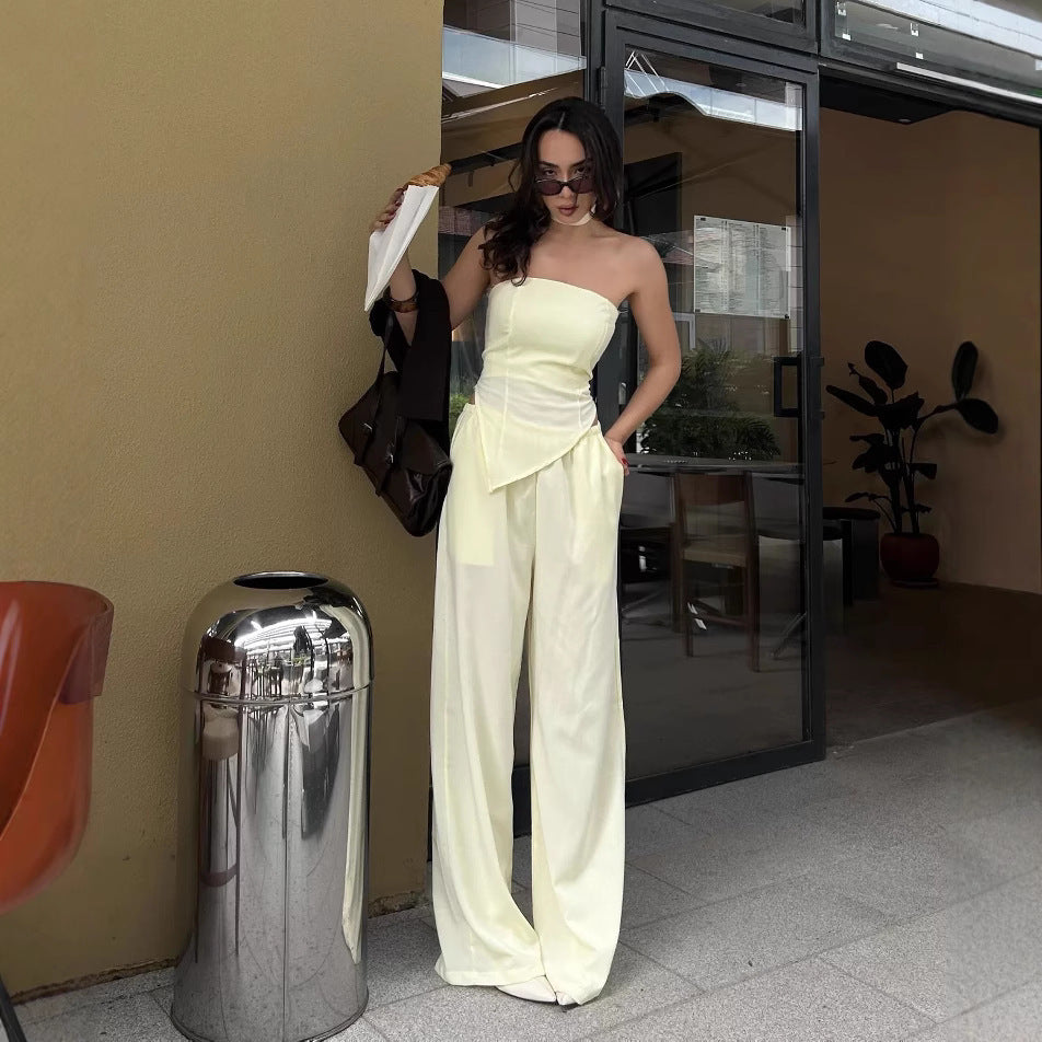 Damen eleganter Jumpsuit mit asymmetrischem Schnitt Sovae