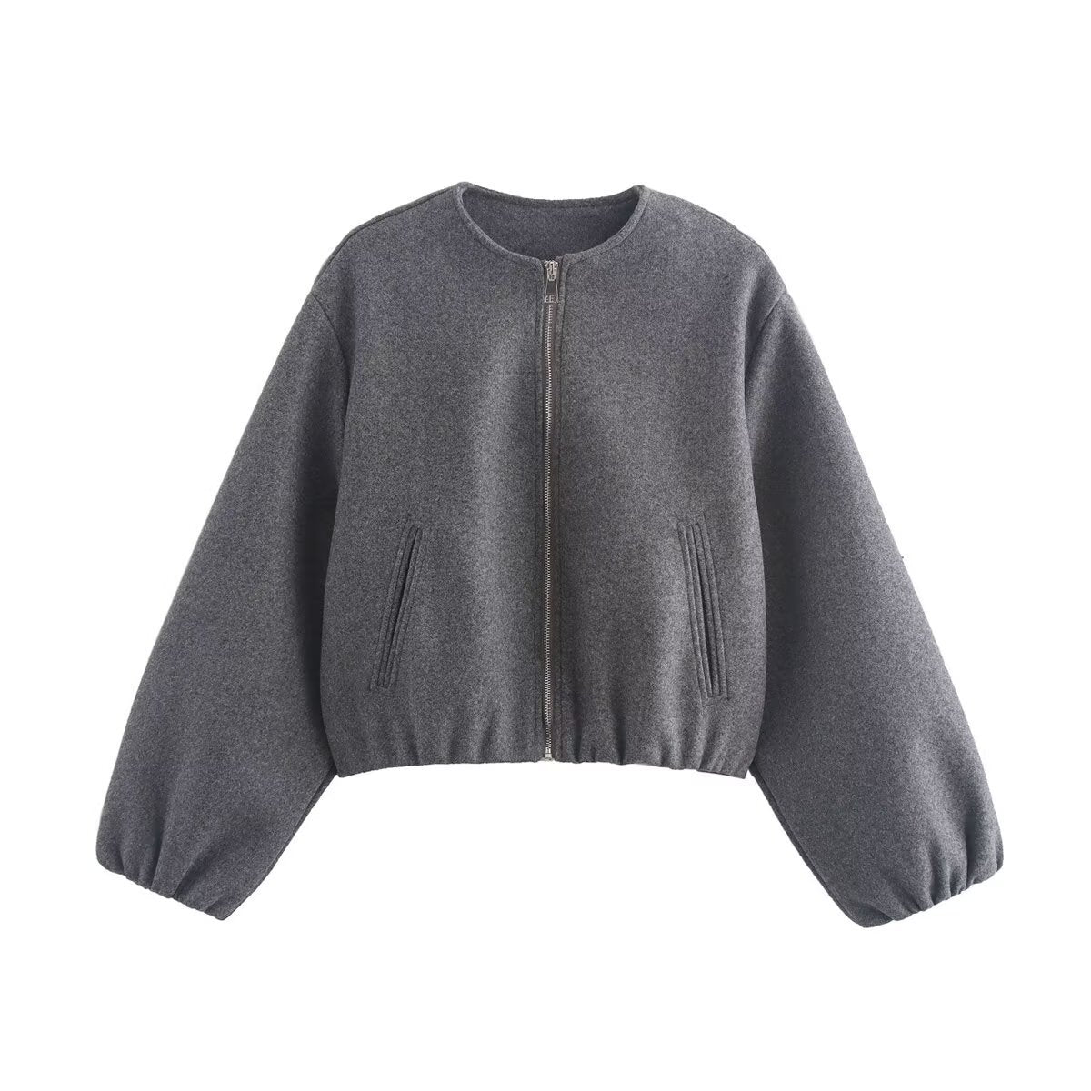 Damen elegante Kurzjacke mit Volumenärmel Sovae