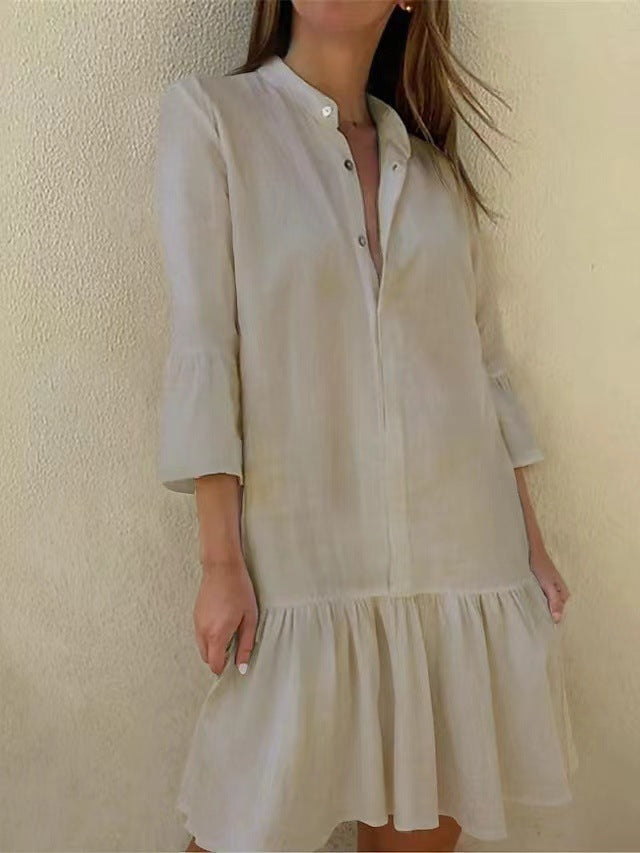 Damen Hemdkleid mit Rüschen Sovae