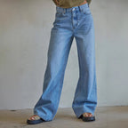 Damen Weit geschnittene Jeans mit hohem Komfort und modernen Details Sovae