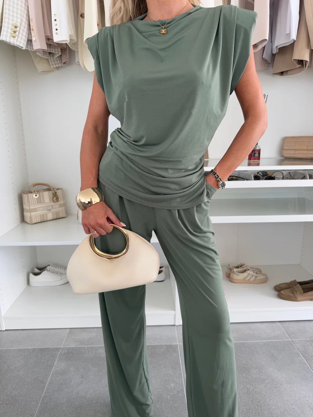 Damen elegantes Jumpsuit mit weitem Bein Sovae