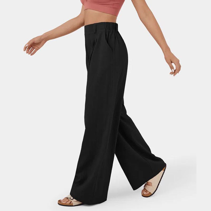 Damen Weite Hosen mit hohem Bund und eleganten Falten Sovae