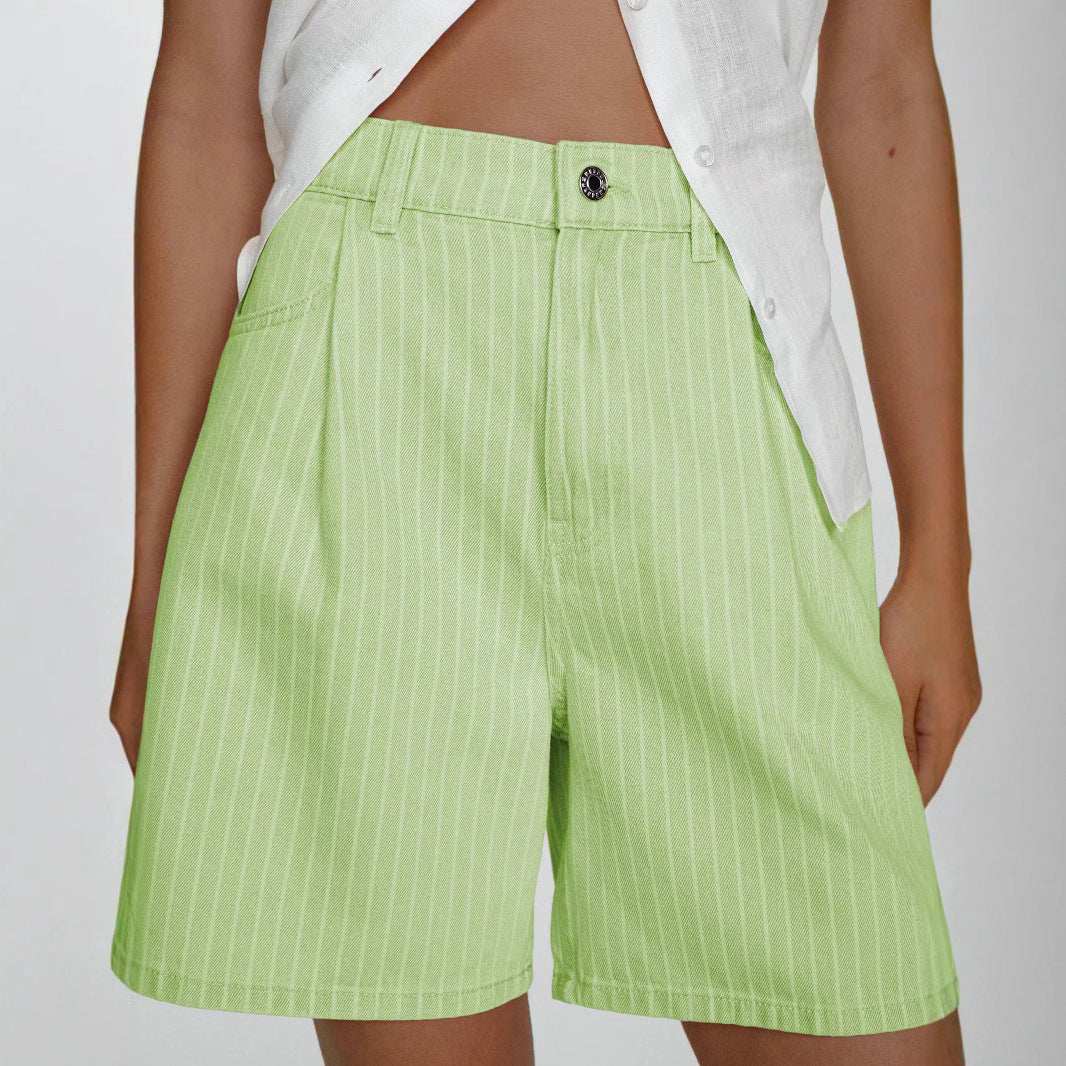 Damen Praktische lässige Shorts mit Streifen Sovae