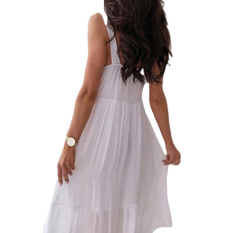 Damen Sommerliches Maxikleid mit apartem Häkelmuster Sovae