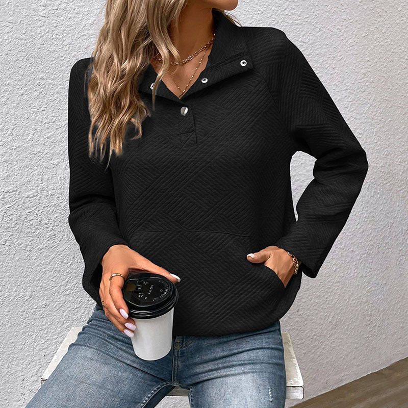 Damen Pullover mit strukturiertem Design und Kapuze Sovae