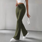 Damen Hochwertige Flared Strickhose Sovae