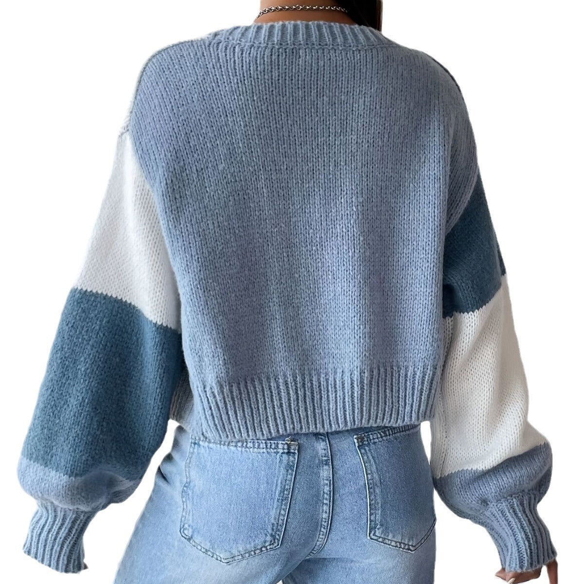 Damen lässiger Cardigan im modernen Farbblockdesign Sovae