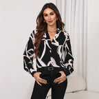 Damen Bluse mit modernem grafikdruck Sovae