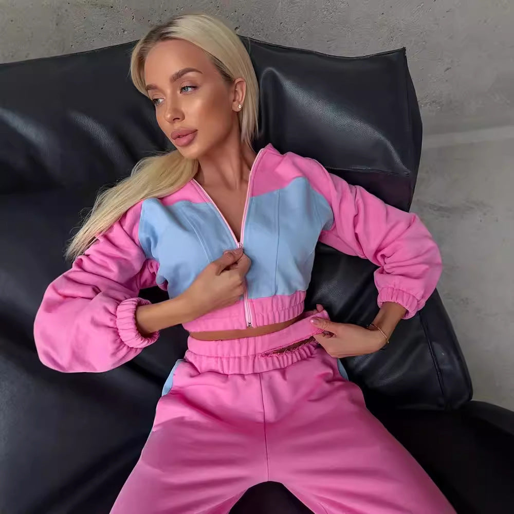 Damen Sportliches Loungewear-Set mit Kapuze und weitem Schnitt Sovae