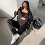 Damen cropped Kapuzenpullover aus geripptem Material Sovae