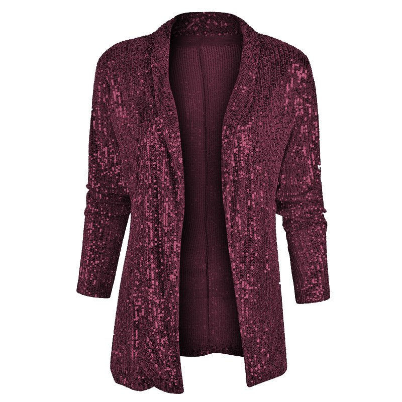 Damen Glitzernde Blazerjacke Sovae