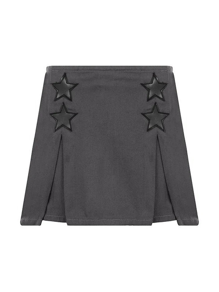 Damen Minirock mit strukturierten Sternen-Details und hochwertigem Material Sovae