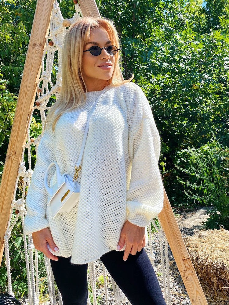 Damen Strukturierter Strickpullover Sovae