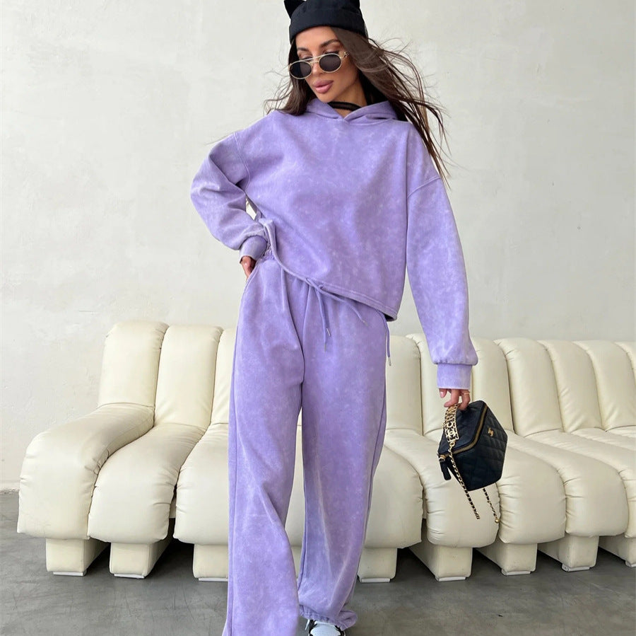 Damen modisches und lässiges Hoodie-Set mit lockerer Passform Sovae