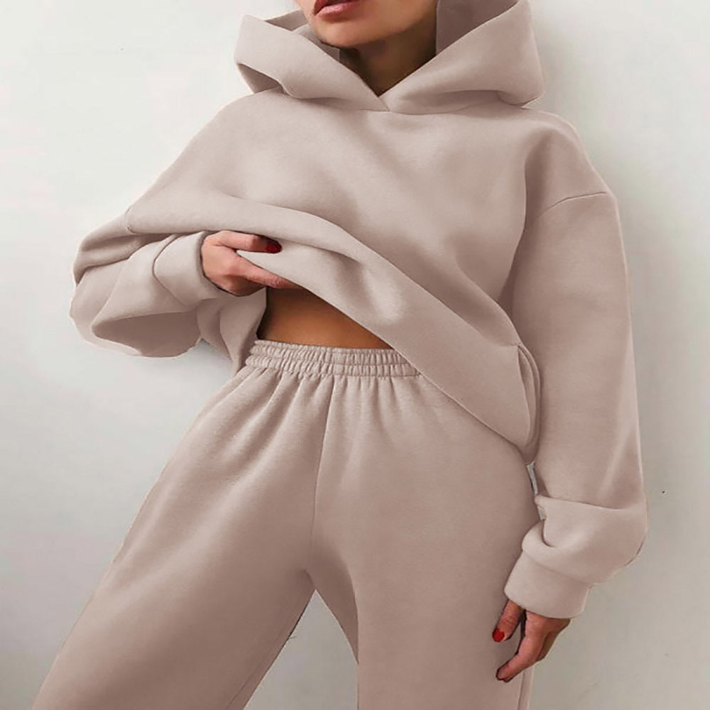 Damen gemütliches Hoodie- und Jogginghose-Set Sovae