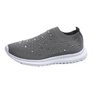 Damen Sneaker mit Glitzersteinchen und elastischem Slip-On Design Sovae