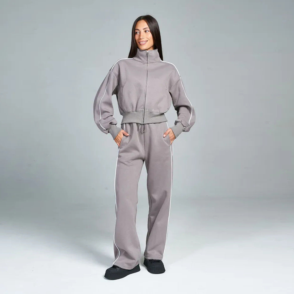 Damen Hochwertiger Sport-Loungewear-Anzug mit Stehkragen Sovae