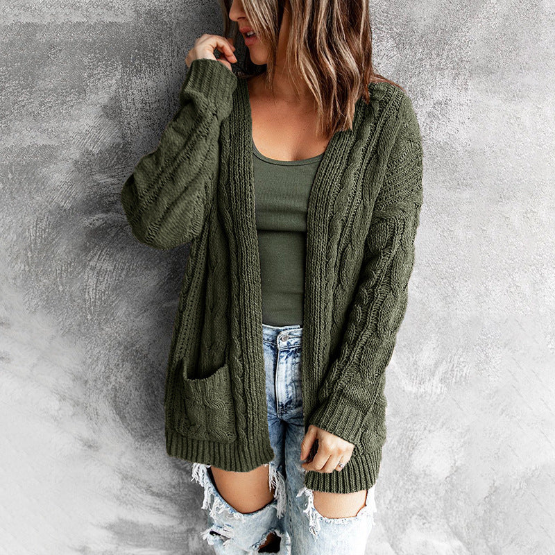 Damen Strickjacke mit Kabelmuster Sovae