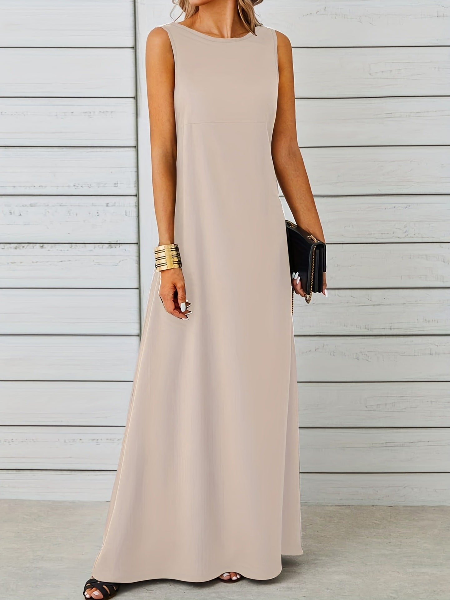 Damen schickes Maxikleid mit elegantem Schnitt Sovae