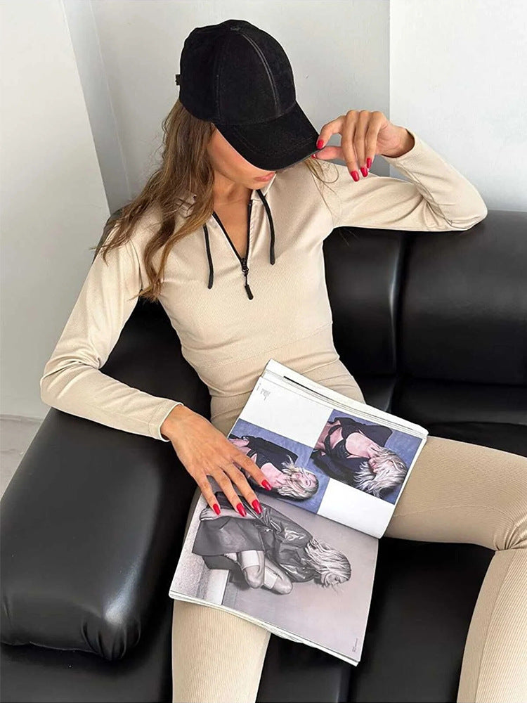 Damen Langarm-Pullover mit Reißverschluss Sovae