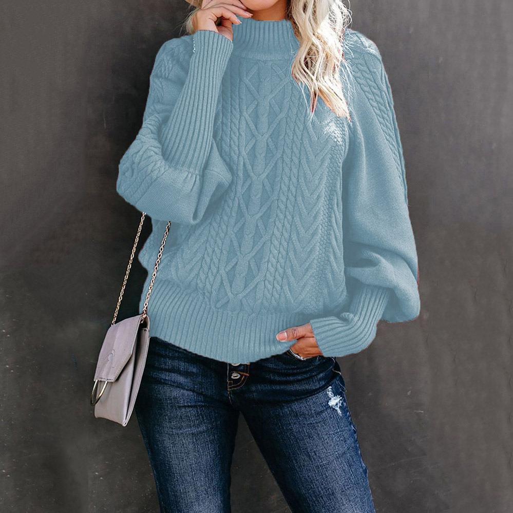 Damen Strickpullover mit hochgeschlossenem Kragen und strukturiertem Design Sovae