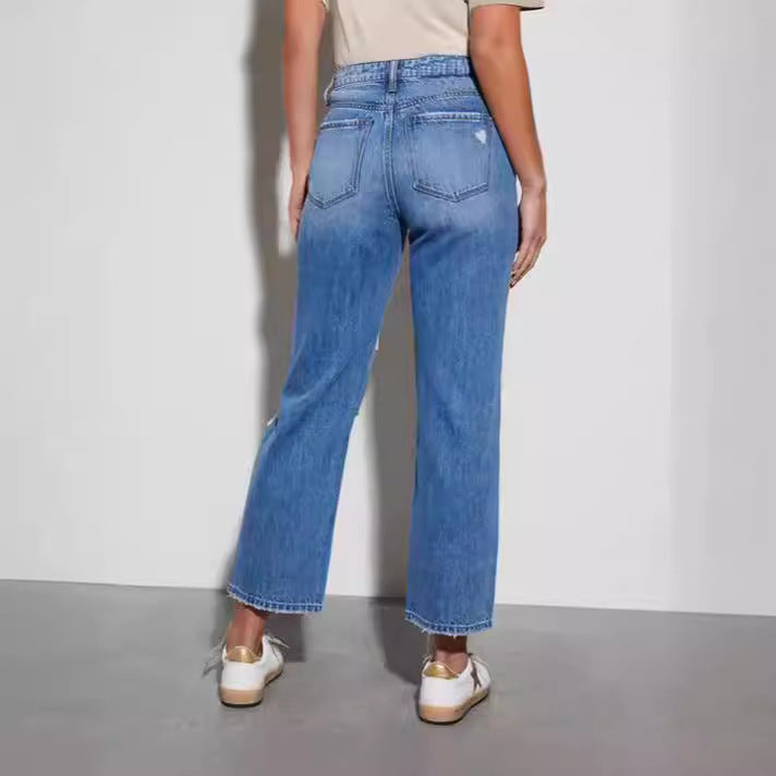 Damen Jeans im modischen Used-Look Sovae