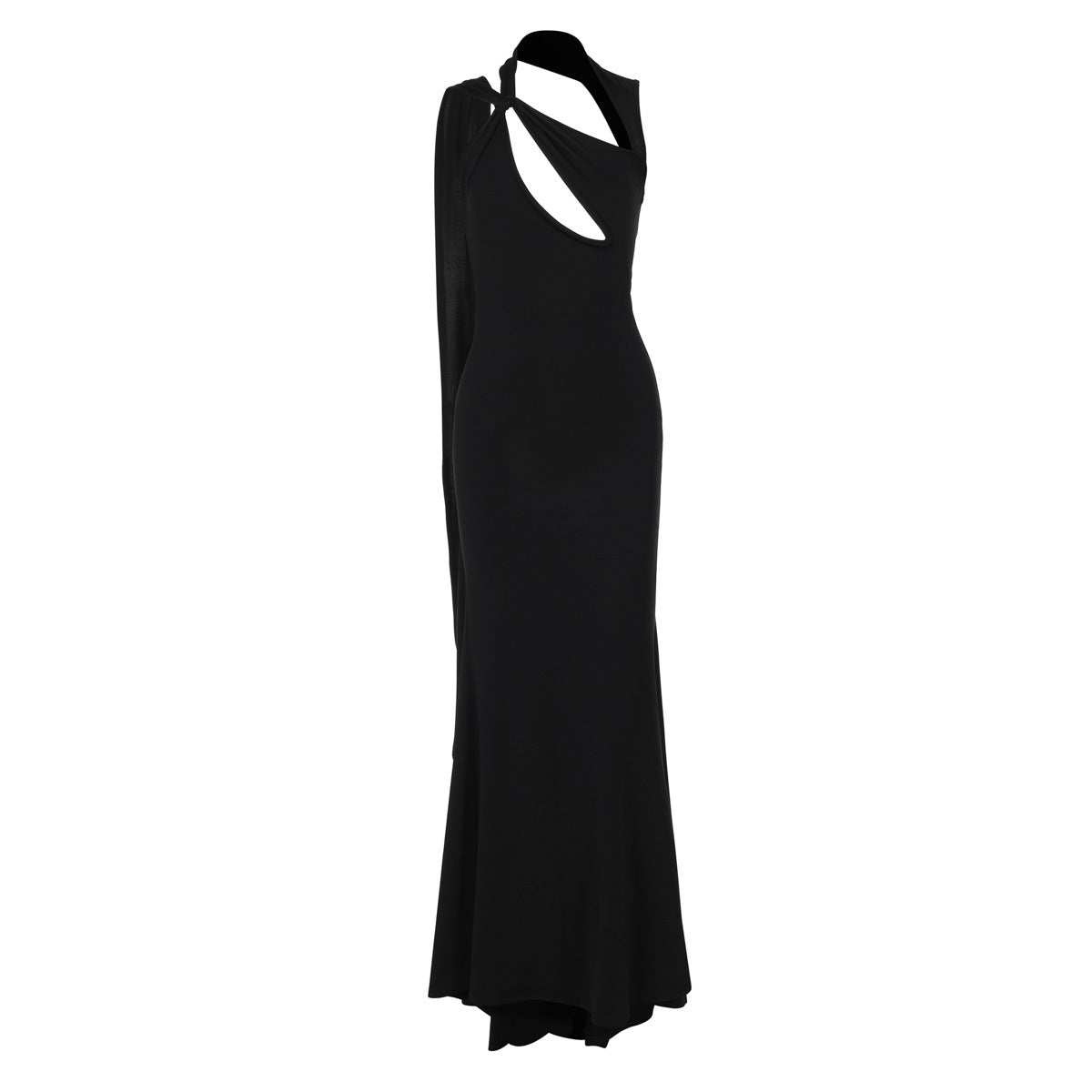 Damen Maxi-Kleid mit asymmetrischem Schnitt und raffiniertem Ausschnitt Sovae