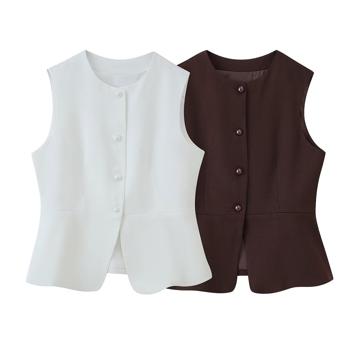 Damen ärmellose Blazer-Jacke Sovae