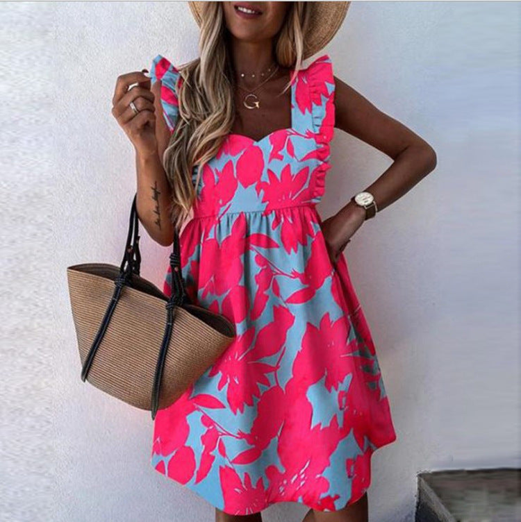 Damen verspieltes Sommerkleid mit Rüschendetails Sovae