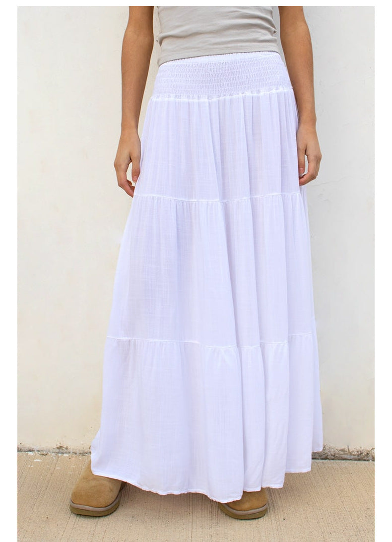 Damen Maxi-Rock mit voluminösem Schnitt und elastischem Bund Sovae