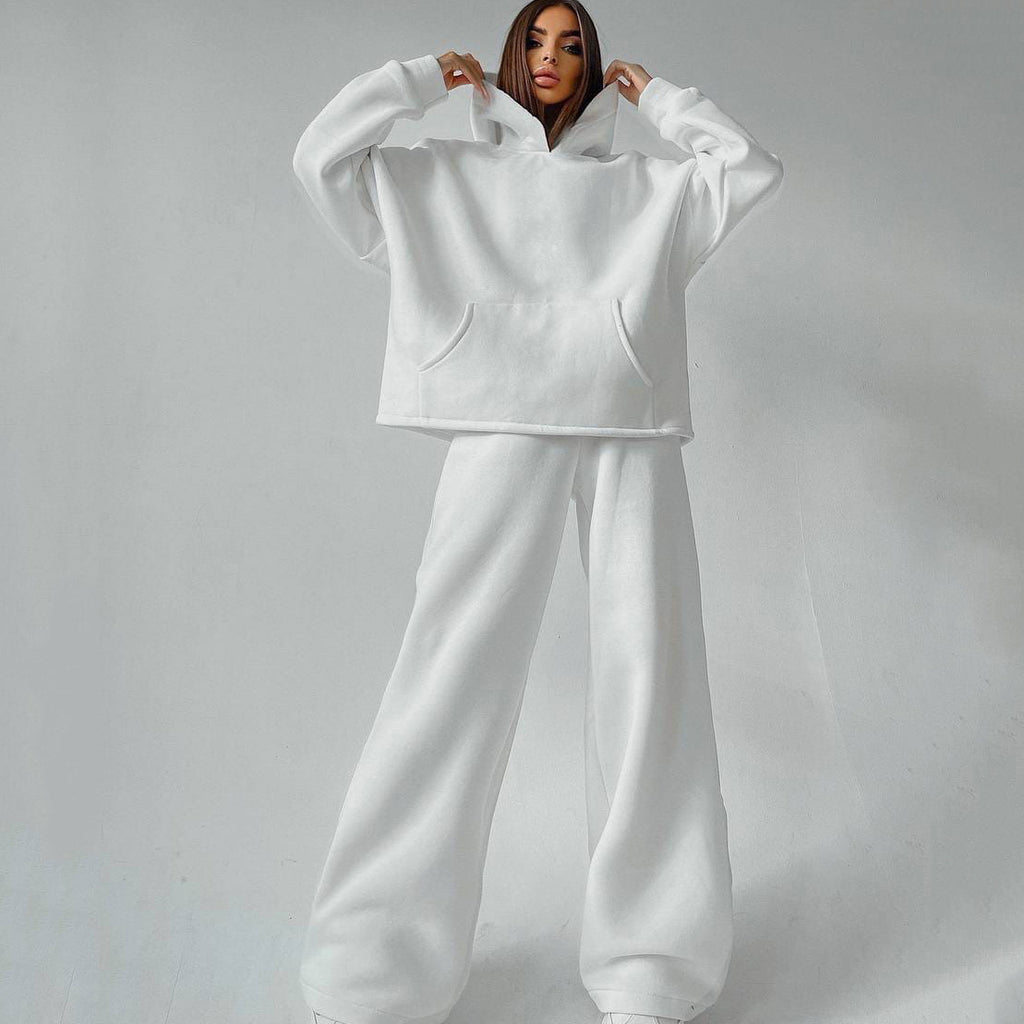 Damen lässiges und modisches Sweatpants-Set mit oversized Kapuzenpullover Sovae