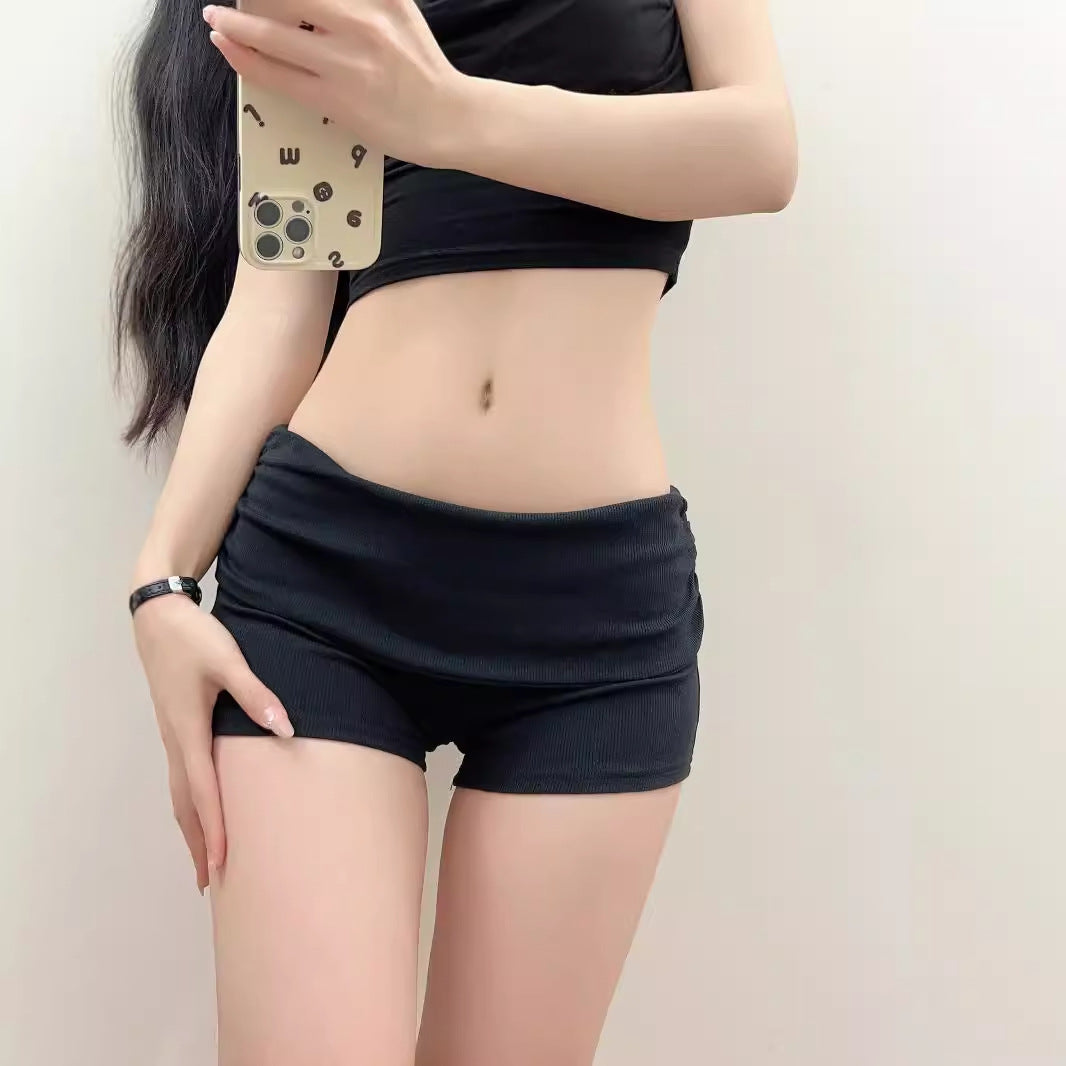 Damen Sportliche Jersey-Shorts mit breitem Bündchen Sovae