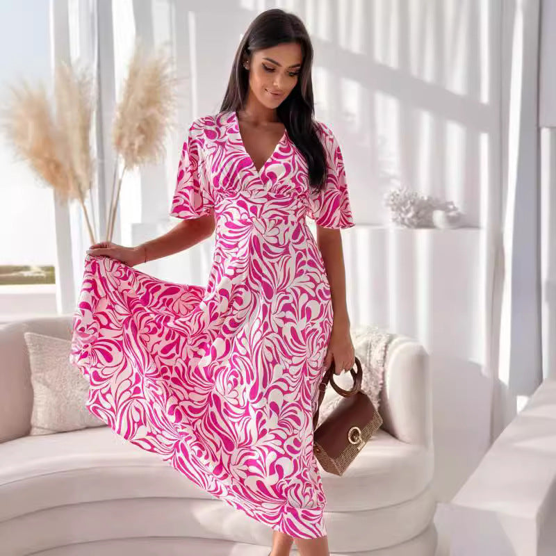 Damen Maxikleid mit verspieltem Muster Sovae