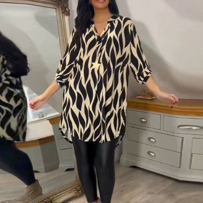 Damen Tunika mit raffiniertem Wellenmuster Sovae