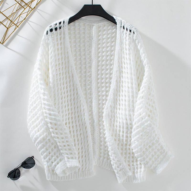 Damen luftige Strickjacke im modernen Netzdesign Sovae