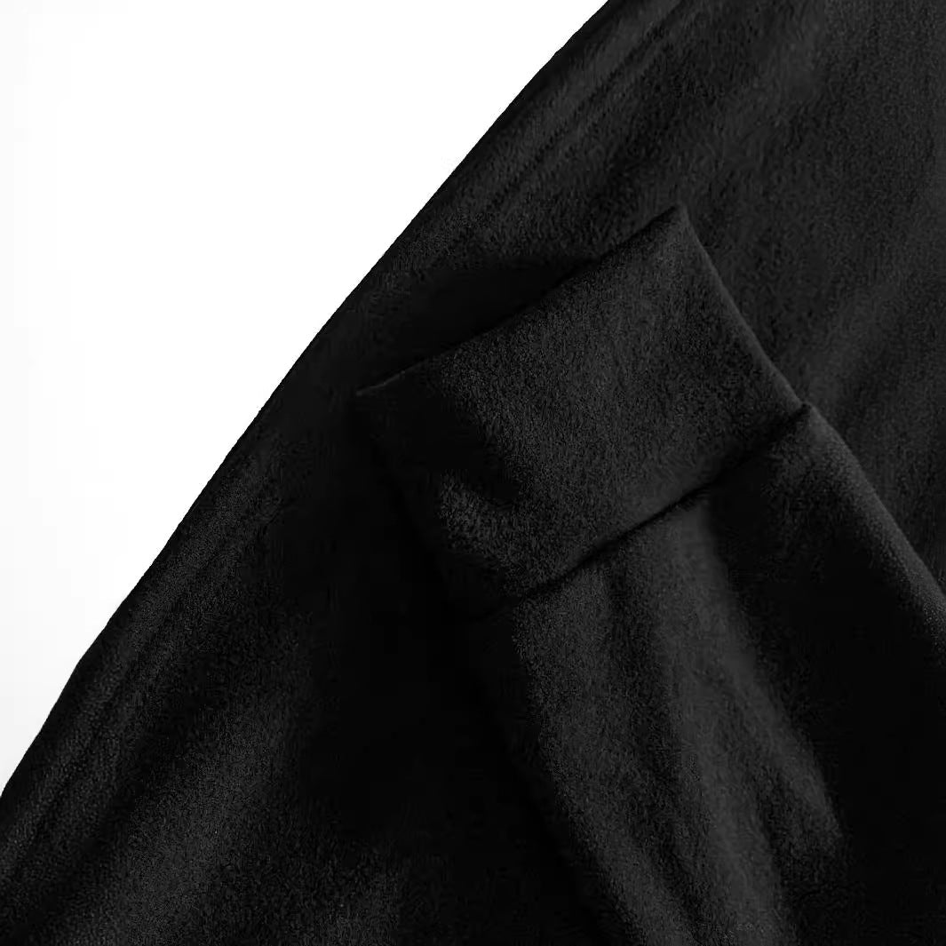 Damen fließendes Maxikleid mit V-Ausschnitt und eleganten Puffärmeln Sovae