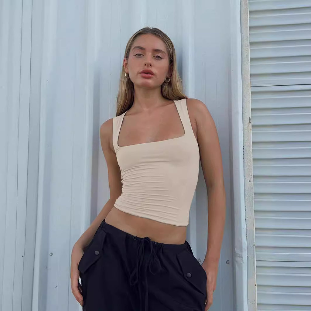 Damen figurbetontes Cropped Top Sovae