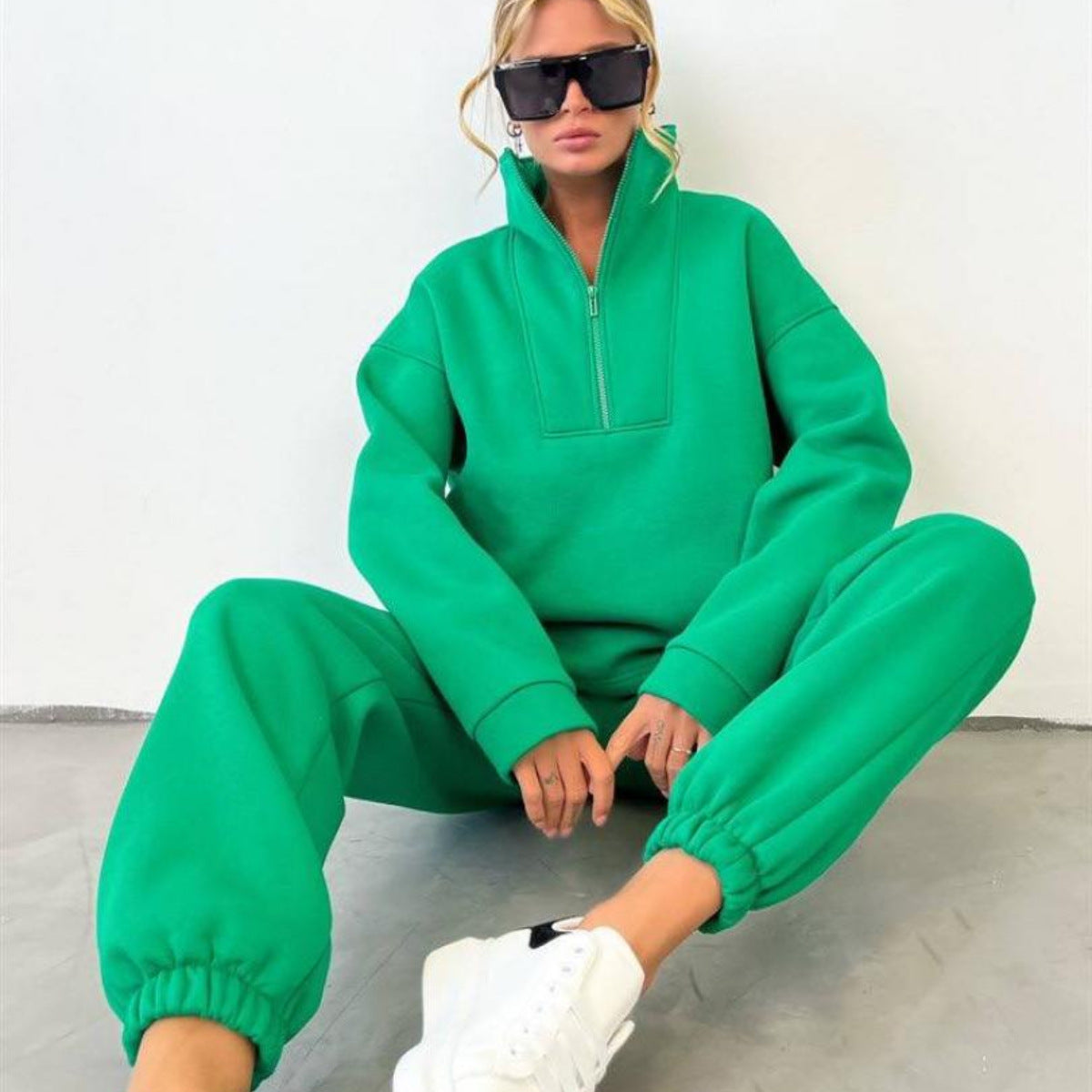 Damen Sportliche Pullover-Set mit hohem Kragen Sovae