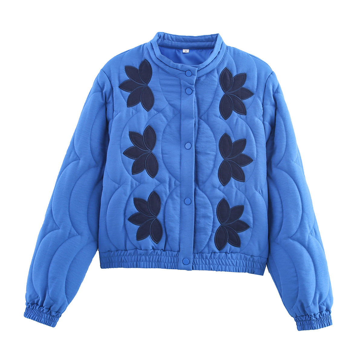 Damen Steppjacke mit floralem Design und elastischen Ärmeln Sovae
