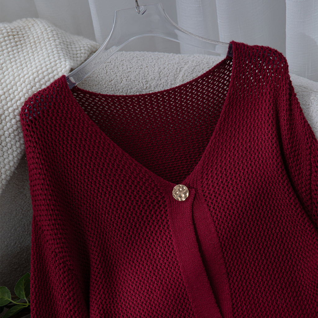 Damen Strickjacke mit dekorativen Knöpfen Sovae